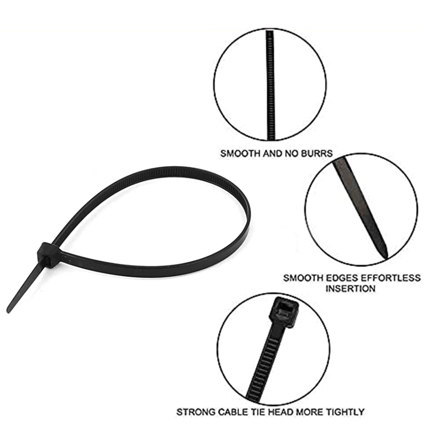 3139 6Inch Nylon Self Locking Cable Ties, Heavy Duty Strong Zip Wire Tie. Pack of 100 - Black. DeoDap 3139 6Inch Nylon Self Locking Cable Ties, Heavy Duty Strong Zip Wire Tie. Pack of 100 - Black. DeoDap